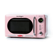 Nostalgia NRMO7PK6AD1 Retro Compact Countertop Microwave Oven, 0.7 Cu. Ft., Pink