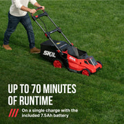 SKIL PWRCore 40V Brushless 20-Inch Push Lawn Mower Kit with Smart Caddy, 7.5Ah Battery, 150W Charger, PM2010C-16