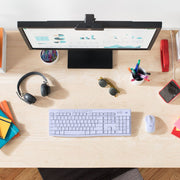 Logitech Wireless Keyboard and Mouse Combo with Ambidextrous Optical Mouse, Lilac, 33 ft Wireless Range