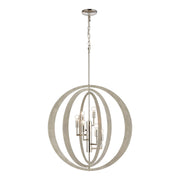 Elk Home Retro Rings 5-Light Chandelier, Sandy Beechwood Finish, 19-Inch Wide, Adjustable Height, Dimmable Lighting, Modern Style, 82066/5