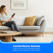 Midea 6,000 BTU Window Air Conditioner with Comfort Sense Remote, 3 Cooling Modes, 3 Fan Speeds, Energy Saver, Fits Double Hung Windows 23-36 in, Black, RMW06RWB