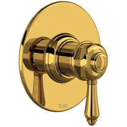 Rohl Pressure Balanced Valve Trim, Single Lever Handle, Unlacquered Brass, Classic Style, TTD51W1LMULB