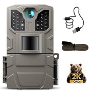 CocoBear Trail Camera, 36MP Photos, 2K HD Video with Audio, 850nm IR Night Vision, Motion Detection, 2-Inch LCD Display, 130 Wide Angle Lens, IP66 Waterproof, Camouflage, HC520