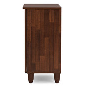 Wholesale Interiors Baxton Studio Gisela Oak and White 2-Tone Shoe Cabinet with 2 Doors