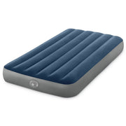 Intex Dura-Beam Prestige Downy Twin Air Mattress, 10in Thick, Plush Velvety Surface, Rechargeable Pump, Grey, 64187EP