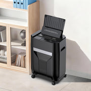 QUIETLEMON Heavy Duty Paper Shredder, Auto Feed 120 Sheets, Manual Feed 8 Sheets, P-4 Micro-Cut Security, 5.3 Gal Pullout Bin, Black, 0850080123