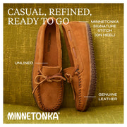 Minnetonka Men's Tie Tread Loafers, Grey Ruff Suede, Slip-On Moccasins with MinnTREAD Rubber Sole, Size 11, 1374099