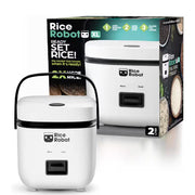 RICE ROBOT 6465 8-Cup (2L) White Space Saving Rice Cooker with Ceramic Nonstick Inner Pot
