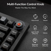 Keychron V1 8K 75% Wired Mechanical Keyboard with Programmable Knob, OSA PBT Keycaps, Hot-Swappable Super Red Switches, 8000Hz Polling Rate, RGB Backlit