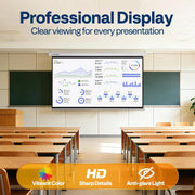 SPECSTAR 80 Inch Manual Pull Down Projector Screen, 16:9 HD Matte White, Retractable with Auto Locking, Wall or Ceiling Mount