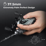 KastKing Kestrel Elite Baitcasting Fishing Reel, Lightweight Carbon Fiber Frame, 11+1 Bearings, 8.4:1 Gear Ratio, Gray