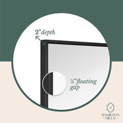 Hamilton Hills Large Modern Black Frame Wall Mirror, 30in x 40in, Rectangle, HH1058