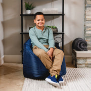 Big Joe Joey Junior Kids Bean Bag Chair, Durable Nylon Polyester, Lightweight, Navy, 23 in Seat Width