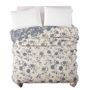 The Pioneer Woman Agatha Floral Gauze Quilt, Reversible Blue Dust and White, King Size