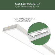 ETI SSL C05025301A ETI 4 Ft. Modern LED Linear Flush Mount with 5 Color Temperatures (2700K, 3000K, 3500K, 4000K, 5000K)