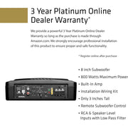 Sound Storm Laboratories US8K 8 Inch Under Seat Powered Car Audio Subwoofer, Black