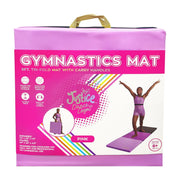 Justice 6' Three Folding Gymnastics Mat with High-Density Foam Core, Pink, 1.5-Inch Thick, Carry Handles