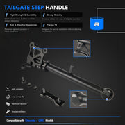 ZGRAO Auxiliary Tailgate Step Handle, Cold-Rolled Steel, Polyester Powder Coated, Black, Compatible with Chevy Silverado 1500 2500 HD 3500 HD and GMC Sierra 1500 2500 HD 2019-2026, 85116689