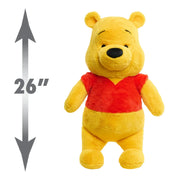 Winnie the Pooh Jumbo Plush, 26 Inch, Ultra-Soft Polyester, Embroidered Details, Red T-Shirt