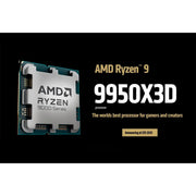 AMD Ryzen 9 9950X3D Desktop Processor, 16-Core, 32-Thread, 4.3 GHz Base, 5.7 GHz Boost, 128MB L3 Cache, Zen 5 Architecture, DDR5, PCIe 5.0, Integrated Radeon Graphics