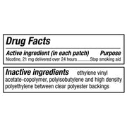 Equate Nicotine Replacement Therapy Patch Step 1, 21 mg, Clear, 14 Count