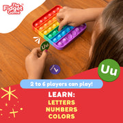 The Fidget Game ABC Bingo Educational Game with Multicolor Silicone Fidget Mats for 2-6 Players Ages 3+