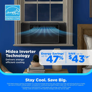 Midea 12,000 BTU Smart Inverter Window Air Conditioner, Wi-Fi, Alexa & Google Assistant Compatible, Energy Star, Quiet Operation, Remote Control, Black, MAW12V1WBK