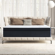 LQB 12 inch Medium Hybrid Innerspring Mattress in a Box, Queen, Black - Euro Top