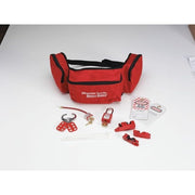 Master Lock Portable Lockout Kit, 14-Piece Electrical Safety Set with 4 Thermoplastic Padlocks, Red, 1457E410KA
