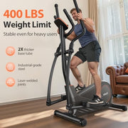 Niceday Elliptical Trainer, 15.5in Stride, 16 Level Magnetic Resistance, 400lbs Capacity, Brown, CT11S