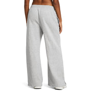 Under Armour Icon Fleece Wide-Leg Pants for Ladies - Mod Gray Light Heather/White - L