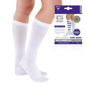 Neo G Post Surgical Knee High Anti-Embolism Stockings (18mmHg) - Large, White - Microfiber Material