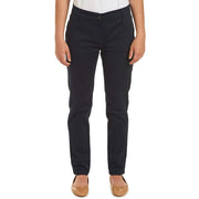 Nautica Juniors Uniform Skinny Stretch Sateen Pants, Navy, Size 9, Adjustable Waistband, Reinforced Knees