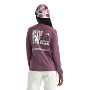 The North Face Brand Proud Logo Graphic Long-Sleeve T-Shirt for Ladies - Midnight Mauve - S