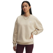 Under Armour Women's Oversized Icon Fleece Sweatshirt, Brown Beige, XS