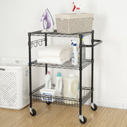 Hyper Tough 3-Tier New Multipurpose Rolling Cart for Adult, Black Color, 495lbs Load Capacity