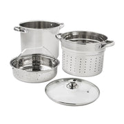 Mainstays 662849101 4-Piece Stainless Steel 8 qt Cooker Multipot Set