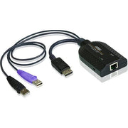 ATEN KA7169 USB DisplayPort KVM Adapter Cable with Virtual Media and Smart Card Reader Support, Black