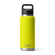 YETI Rambler Bottle with Chug Cap, Double-Wall Vacuum Insulated, Leakproof, 36 oz, Firefly Yellow, 81628652