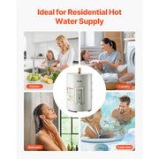 Vevor 12 Gallon Electric Tank Water Heater, 1600W Fast Heating, LED Display, Knob Control, Side Outlet, 120V Storage Design, Gray, FJI-POR-50S2