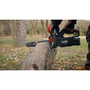 Hyper Tough 12-Inch 20V Brushless Cordless Chainsaw with 4.0Ah Battery, Tool-Free Chain Tensioning, Automatic Oil Pump