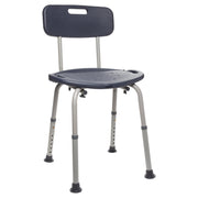 Equate Bath Bench with Back, Lightweight Aluminum Frame, Extra-Wide Contoured Seat, Armless Design, Gray