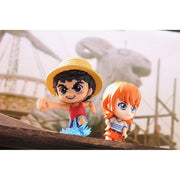 Hot Toys One Piece Luffy Cosbaby Collectible Figure, 4 in Tall, Mid-Action Pose, Clear Display Box, 15556