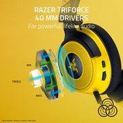 Razer Kraken V4 X Wired Over-Ear Gaming Headset Pokmon Edition, 7.1 Surround Sound, TriForce 40mm Drivers, Retractable Cardioid Mic, Hybrid Memory Foam Cushions, USB Type C & A