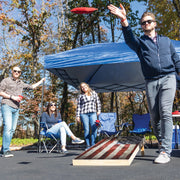 EastPoint Sports Cornhole Beanbag Toss Set, 2 ft x 4 ft Solid Wood Boards with American Flag Design, Regulation Bean Bags, Foldable Legs, Outdoor Game