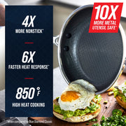 Blue Diamond CC010451-001 Diamond Bond 5-Piece Non-Stick Frying Pans Set, Tri-Ply Stainless Steel Hybrid Cookware