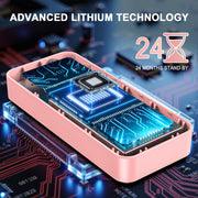 Nexpow 2500A Car Battery Jump Starter, 12V, 12000mAh Portable Power Bank, 3-Mode LED Flashlight, Pink