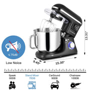 Uhomepro 8.5QT Stand Mixer for Home Commercial, 6+0+P-Speed Tilt-Head 660W Kitchen Dough Mixer, LED Display Electric Cake Mixer With Dough Hook, Beater, Egg Whisk, Spatula, Dishwasher Safe, Black