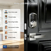 Veise Smart Keyless Entry Door Lock with Handle, Electronic Touchscreen Keypad, App Control, Satin Nickel