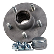 CE Smith Galvanized Trailer Hub Kit, 1-1/16 in Spindle, 5x4.5 in Stud Pattern, 1350 lb Capacity, Silver, 13315